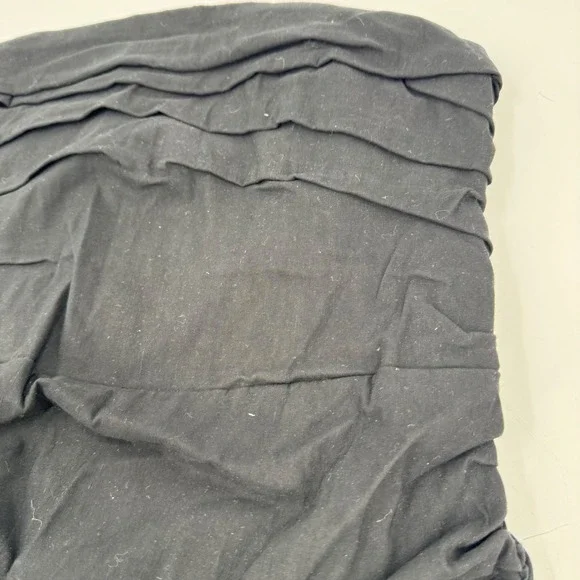 Anthropologie Black Strapless Dress Ruched Bodycon Mini Dress Size L - Picture 5 of 16